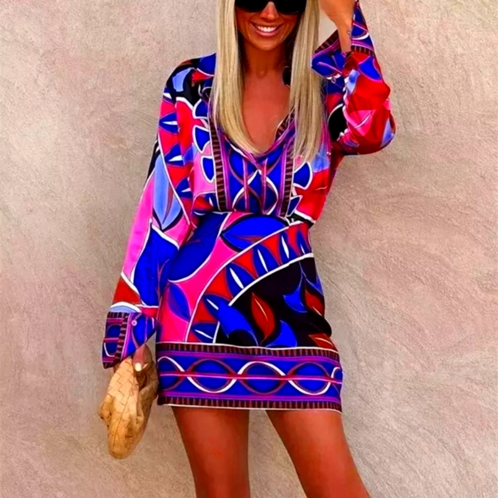 Multi Print Mini Skirt